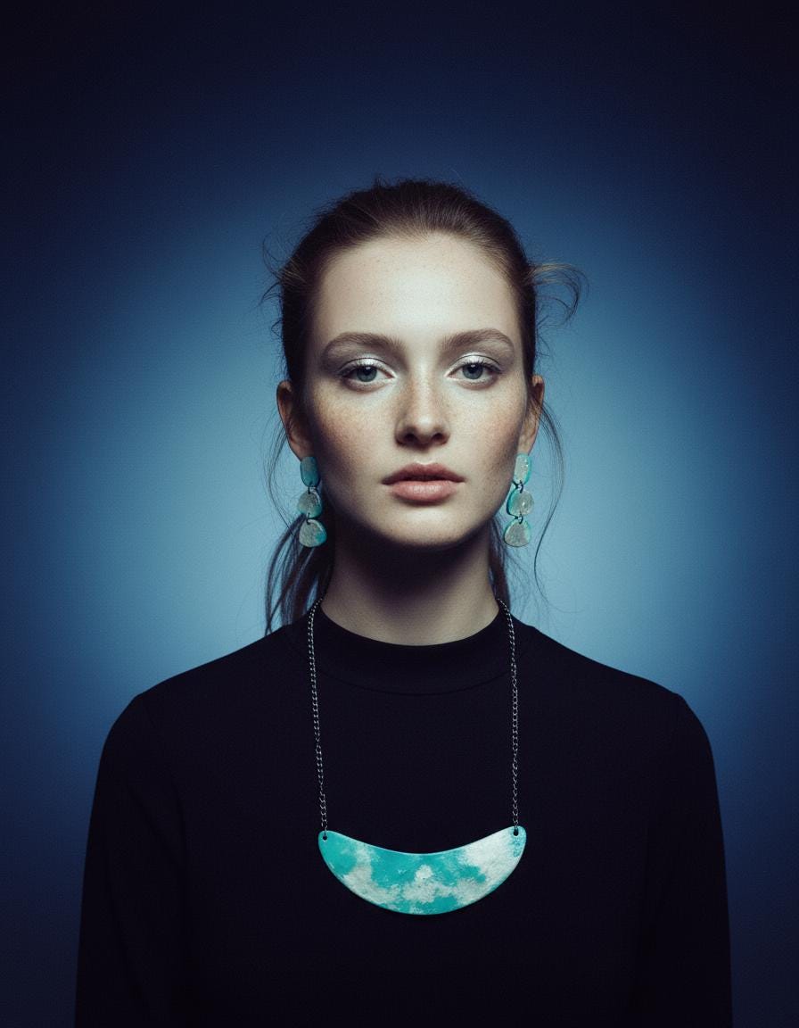 Turquoise and Silver Statement Necklace Handmade - Velora Luxury Fashion