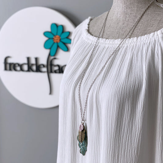 Patina Feather Necklace - Velora