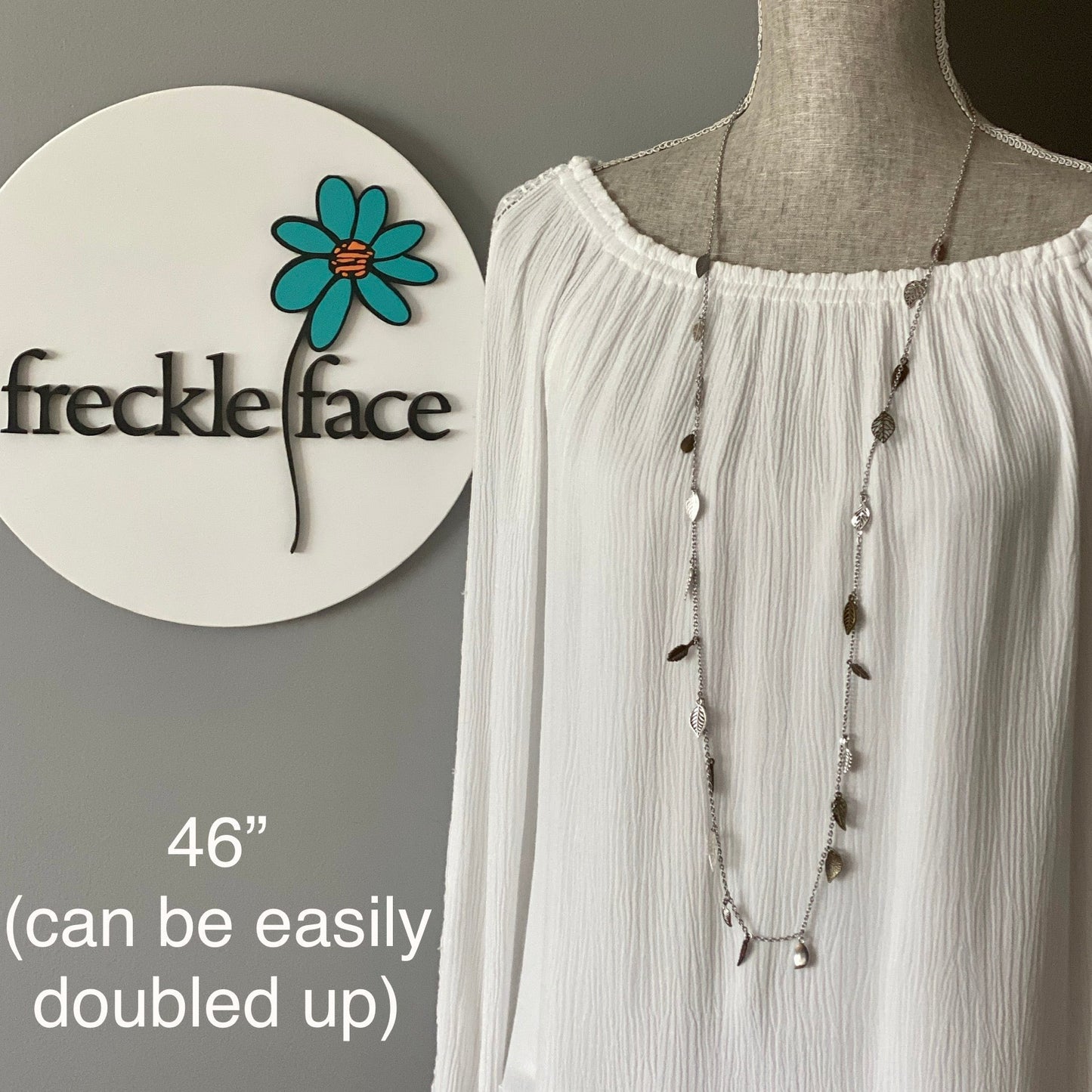 Waterfall Leaf Necklace – Long Layering Chain with Cascading Silver & Mixed Metal Leaves - Velora