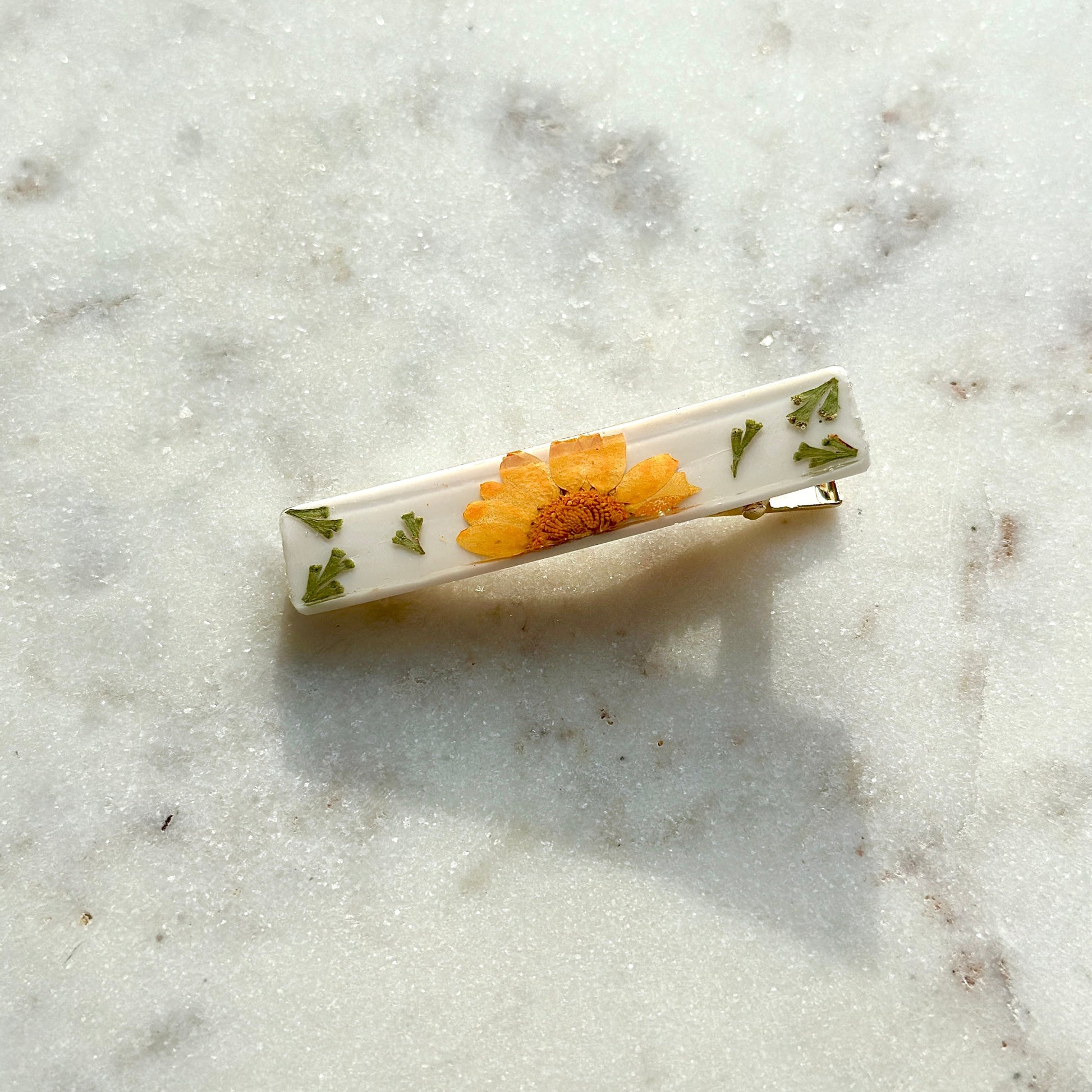 Barrette à cheveux - Fougère et marguerites - Velora