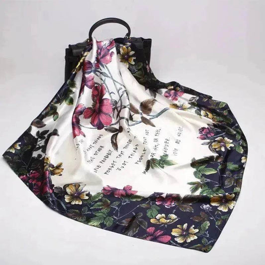 Imitation Silk Printed Floral Arab Headscarf - Velora