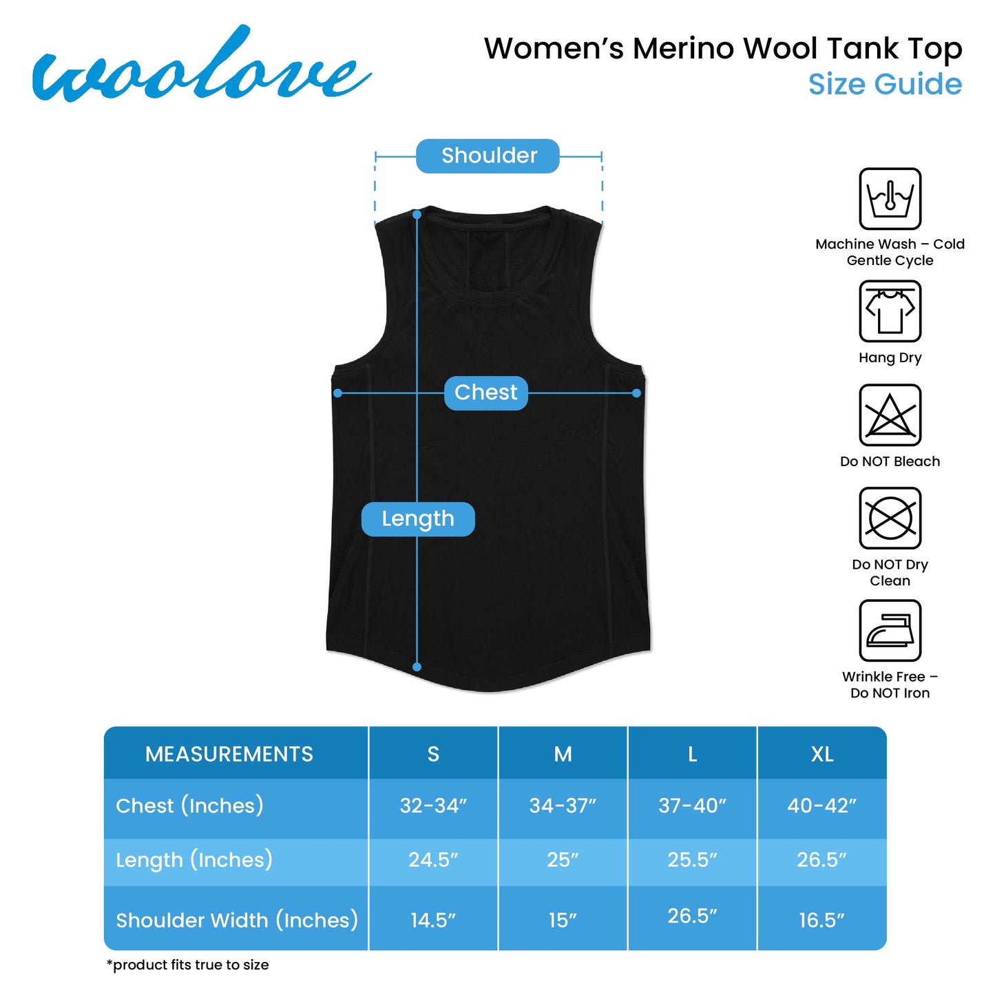 Women's Merino Wool Tank Top with Crew Neck - Velora