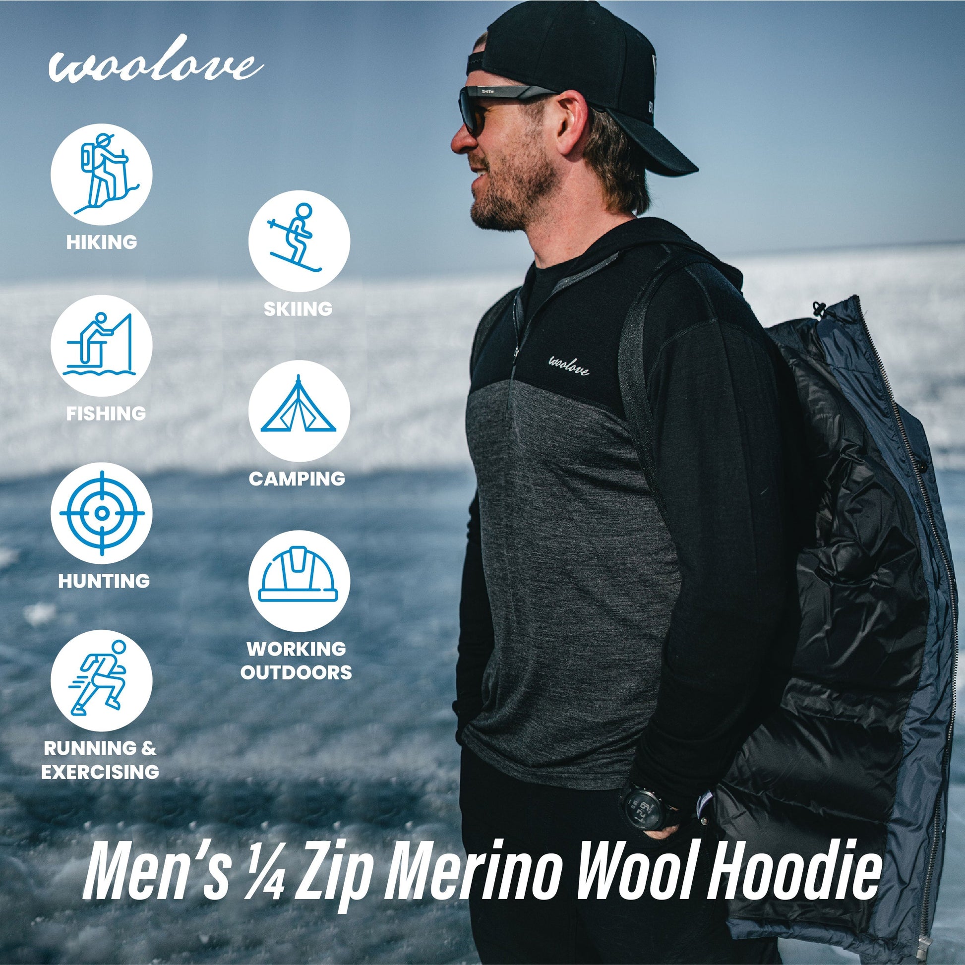 Men's 1/4 Zip Hoodie Pullover - Velora