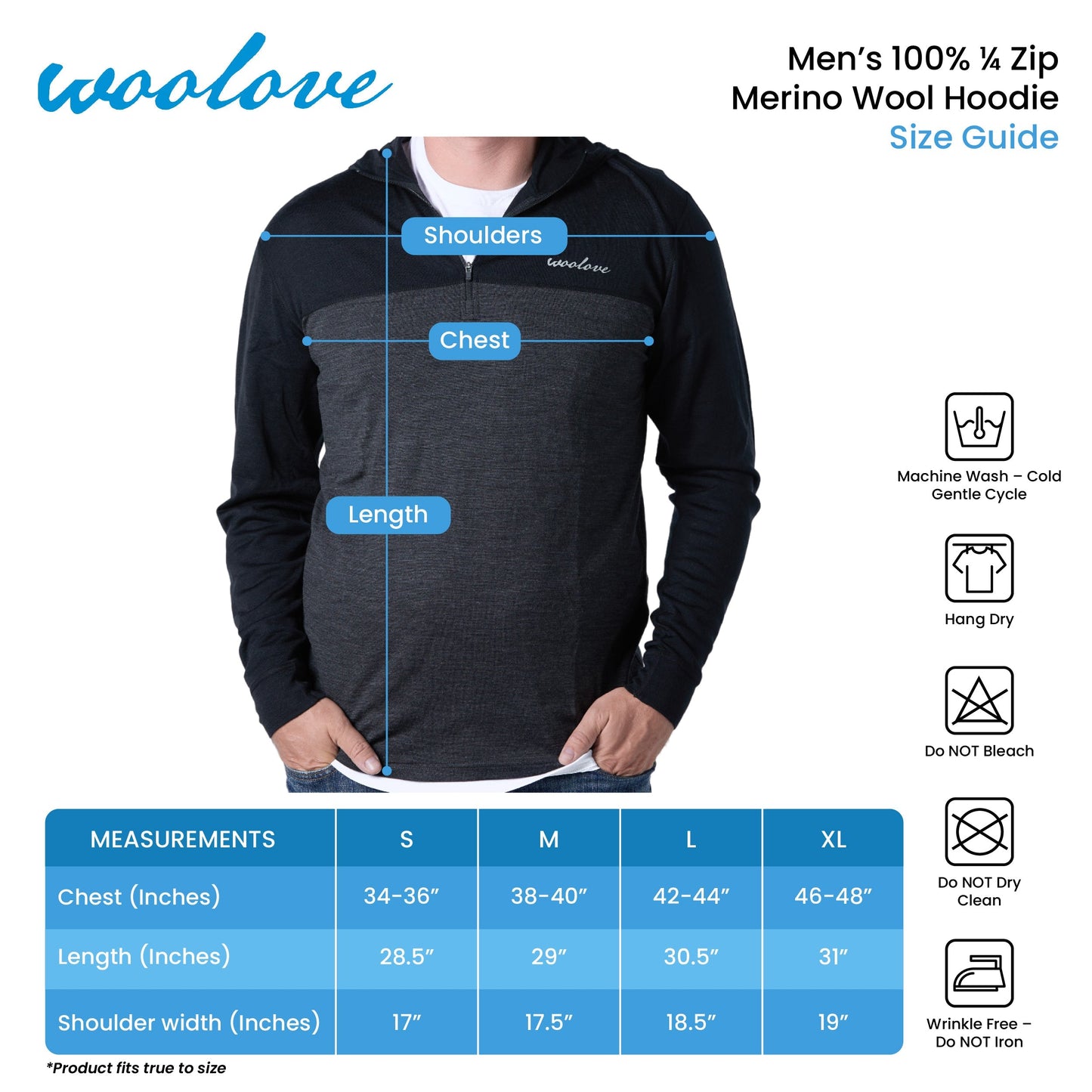 Men's 1/4 Zip Hoodie Pullover - Velora