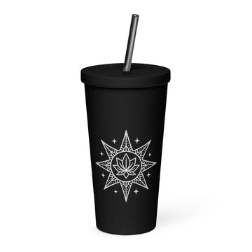 Insulated tumbler with a straw - Star Mandela