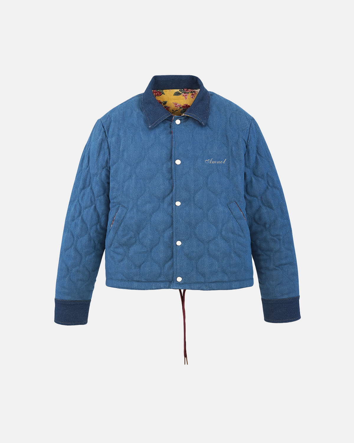 Blouson écourté réversible - velours côtelé fleuri S