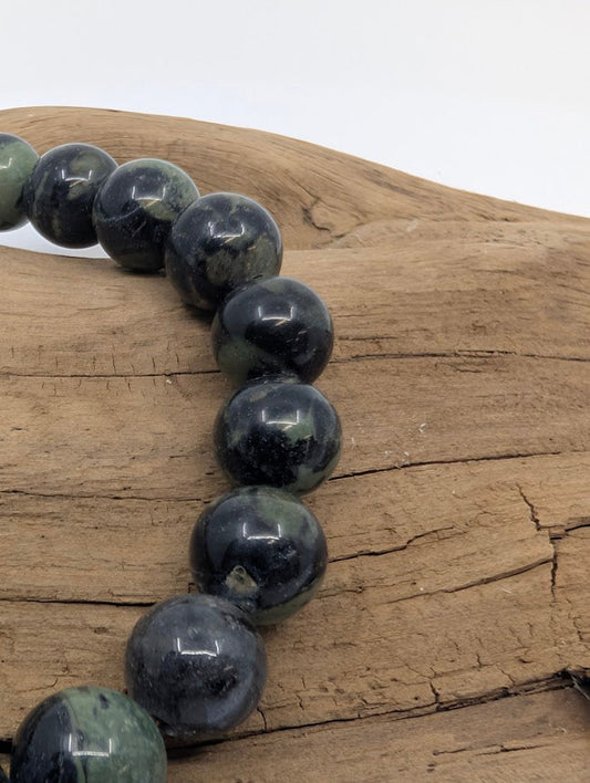 Kambaba Jasper Bracelet — 8mm Round Beads