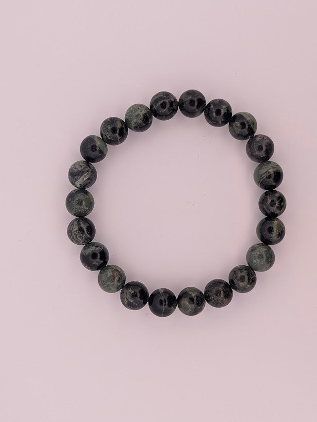 Kambaba Jasper Bracelet — 8mm Round Beads