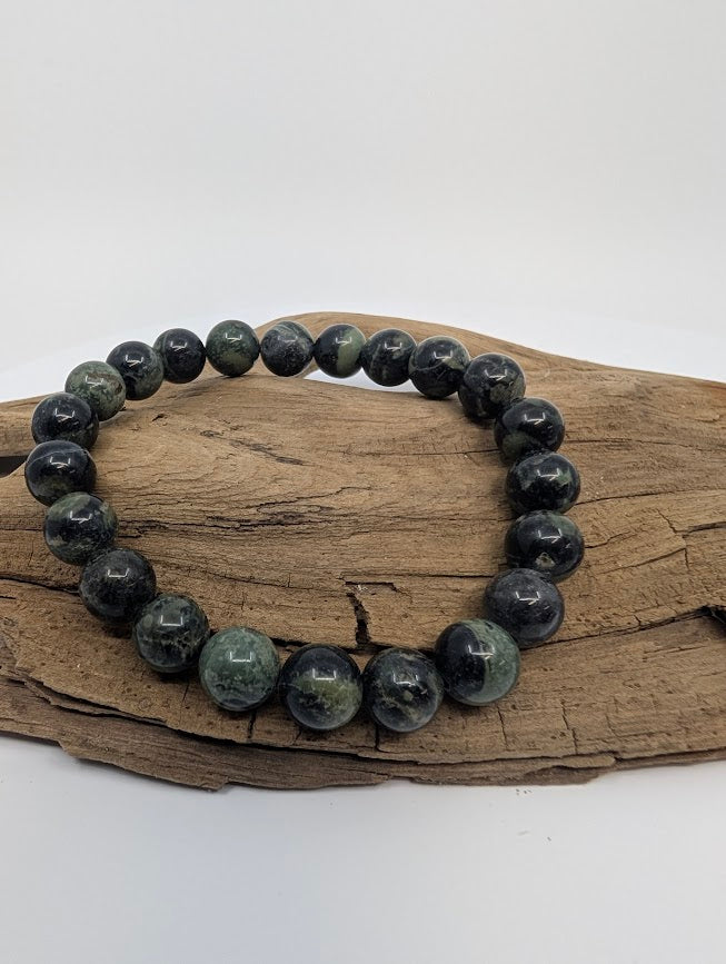 Kambaba Jasper Bracelet — 8mm Round Beads