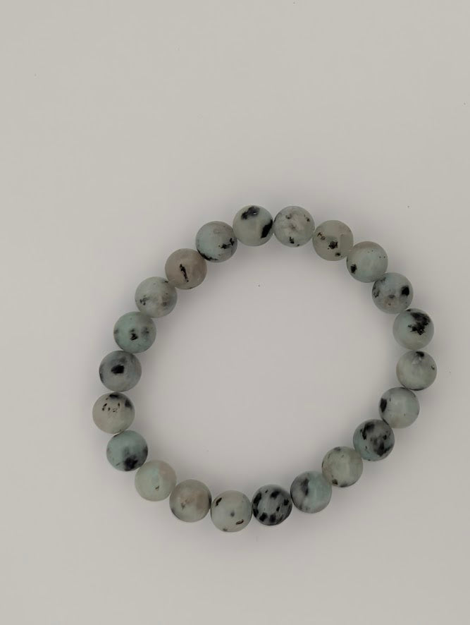 Kiwi Jasper Bracelet — 6mm & 8mm Round Beads