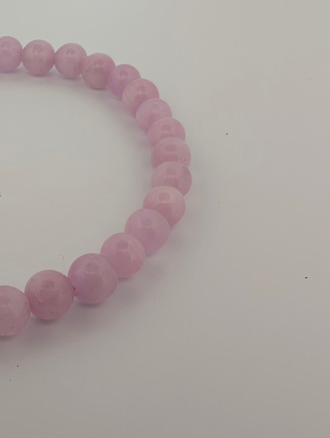 Kunzite Bracelet – 6 mm, 7mm & 8 mm Natural Pink Spodumene (AA Grade)