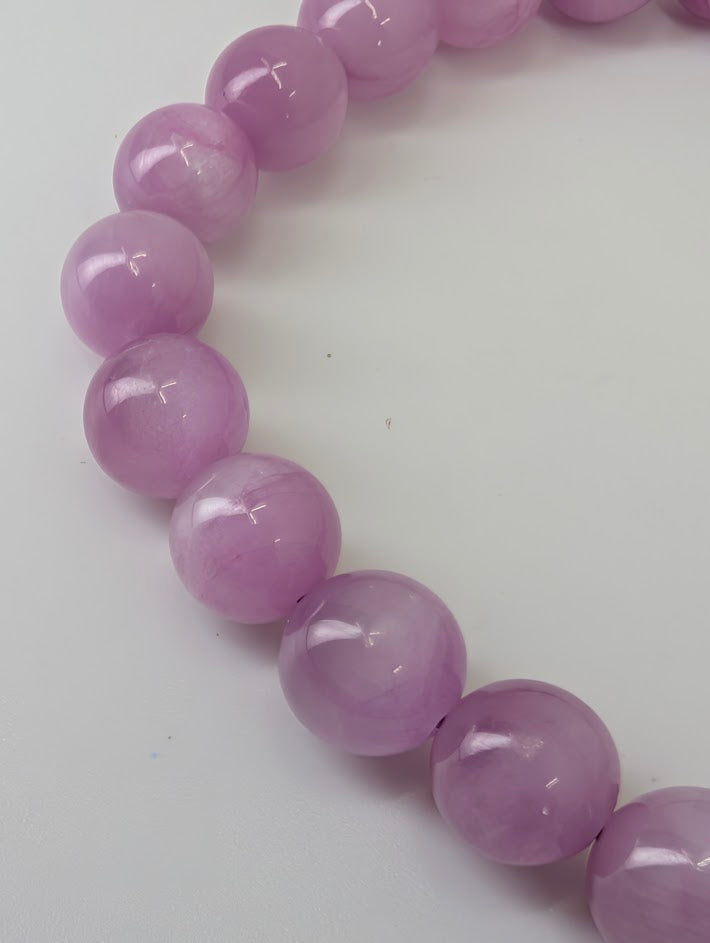 Kunzite Bracelet – 6 mm, 7mm & 8 mm Natural Pink Spodumene (AA Grade)