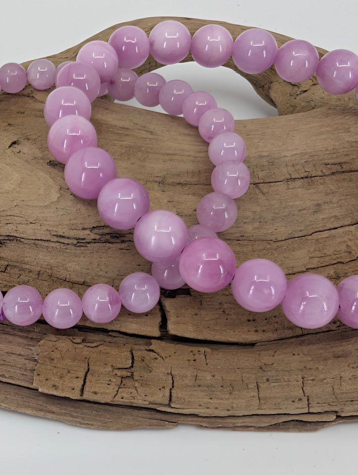 Kunzite Bracelet – 6 mm, 7mm & 8 mm Natural Pink Spodumene (AA Grade)