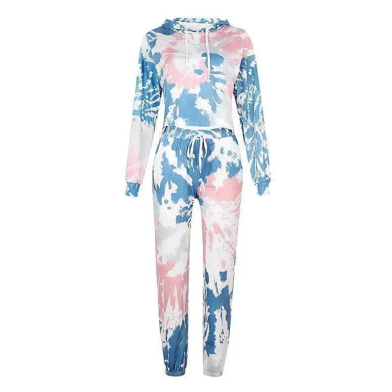Ladies Casual Long-sleeved Tie-dye Printing Ladies Casual Suit - Velora
