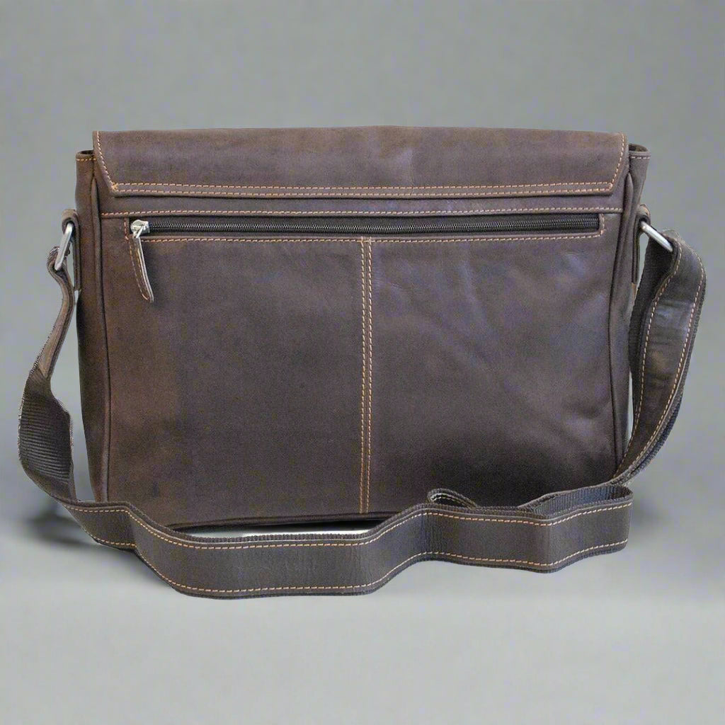 Greenwood Leather Laptop Bag. Premium Waxed Pull-Up Leather Messenger Bag Boutique of Leathers/Open Road