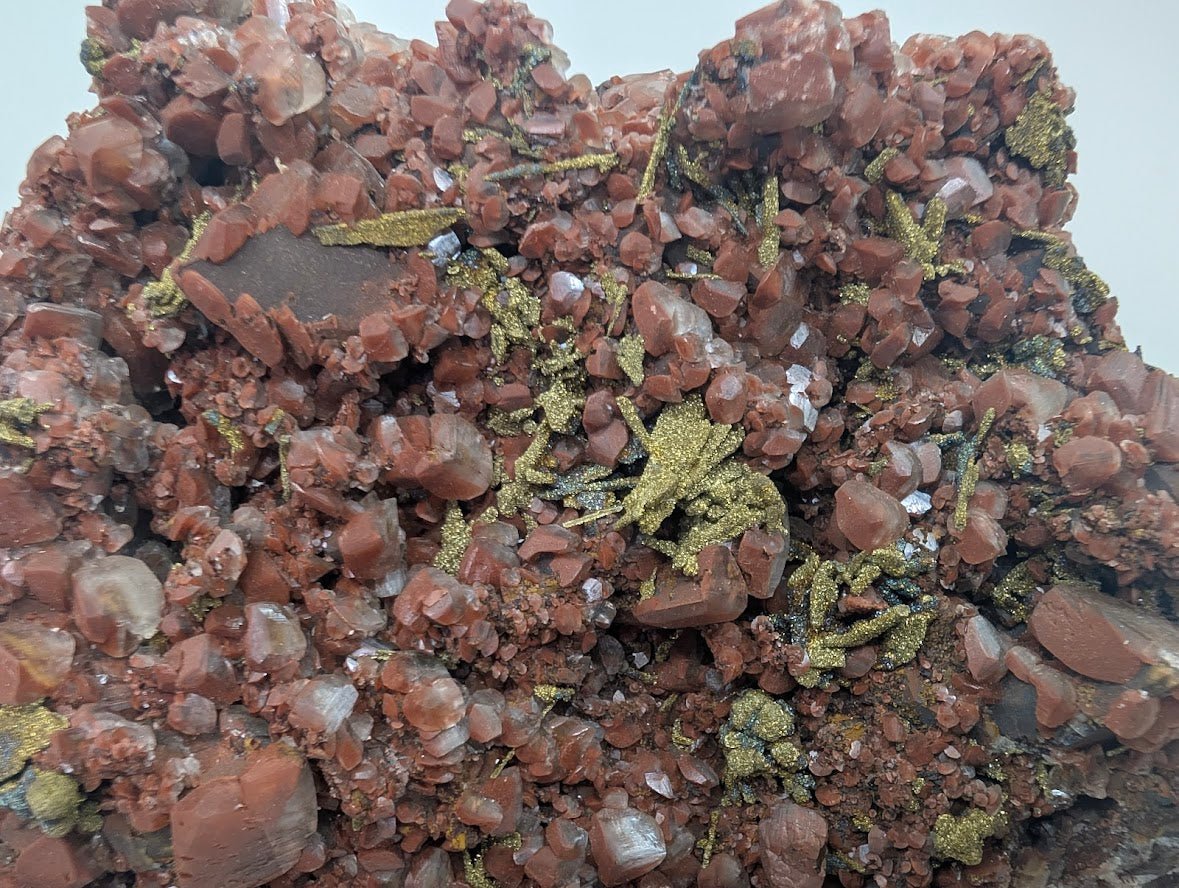 Large Museum-Quality Red Calcite with Pyrite 10 x 8 in 4.67kg- Daye Mine, Hubei Province, China