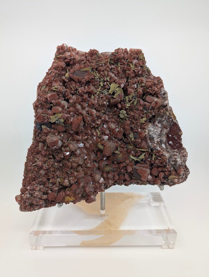 Large Museum-Quality Red Calcite with Pyrite 10 x 8 in 4.67kg- Daye Mine, Hubei Province, China