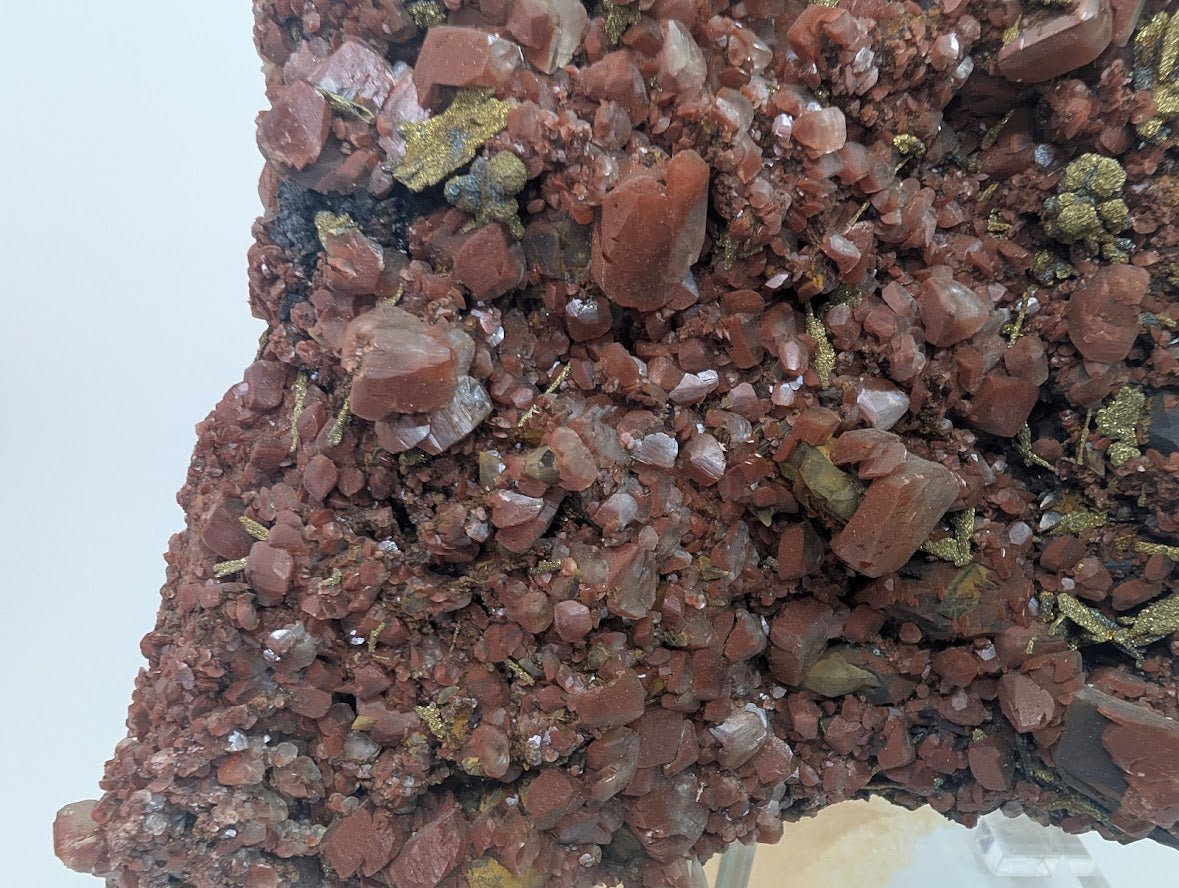 Large Museum-Quality Red Calcite with Pyrite 10 x 8 in 4.67kg- Daye Mine, Hubei Province, China