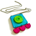 Large Neon Geometric Pendant Handmade - Velora Luxury Fashion