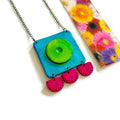 Large Neon Geometric Pendant Handmade - Velora Luxury Fashion