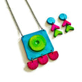Large Neon Geometric Pendant Handmade - Velora Luxury Fashion