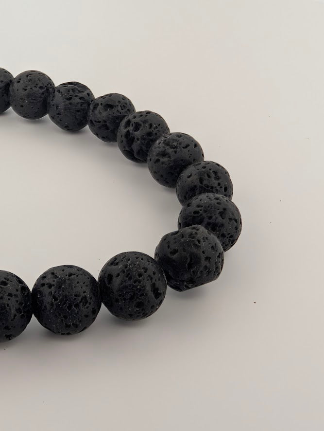 Lava Stone Bracelet — 6mm & 8mm Round Beads (Diffuser)