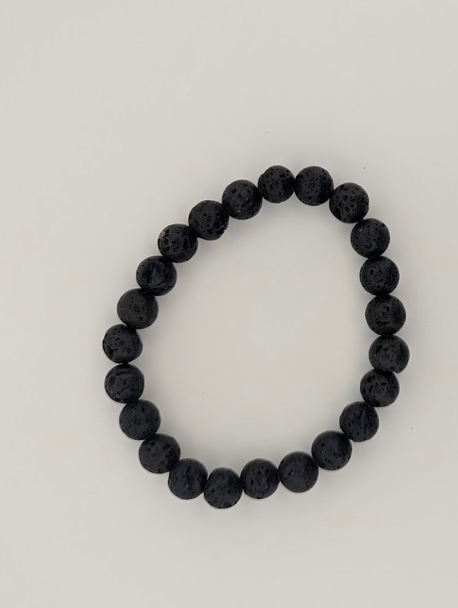 Lava Stone Bracelet — 6mm & 8mm Round Beads (Diffuser)