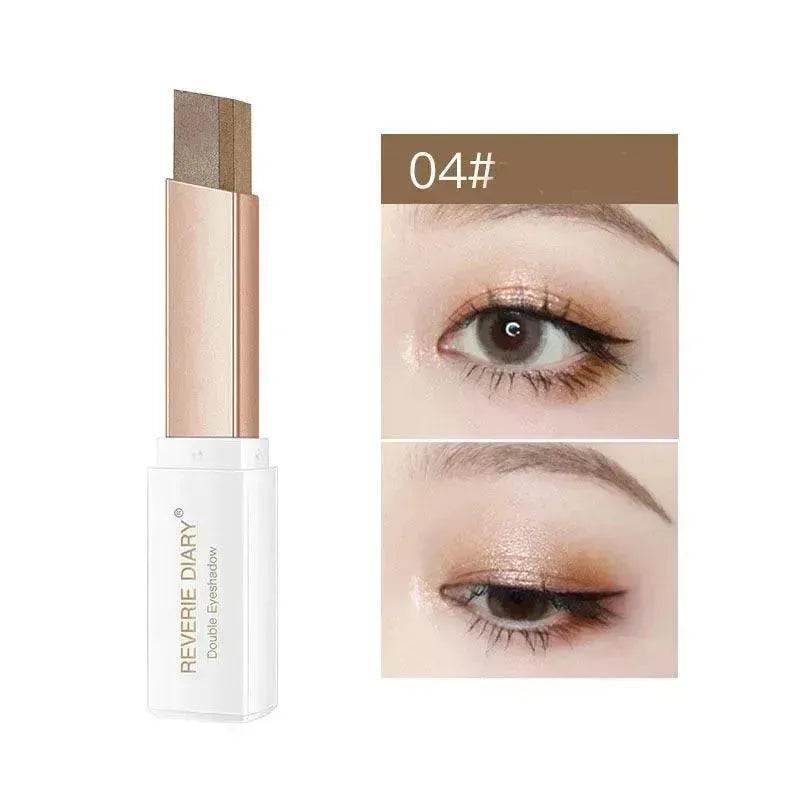 Lazy Eyeshadow Stick Stereo Gradient Shimmer Double Color Eye Shadow Pen Waterproof Easy To Wear Eyeshadow - Velora