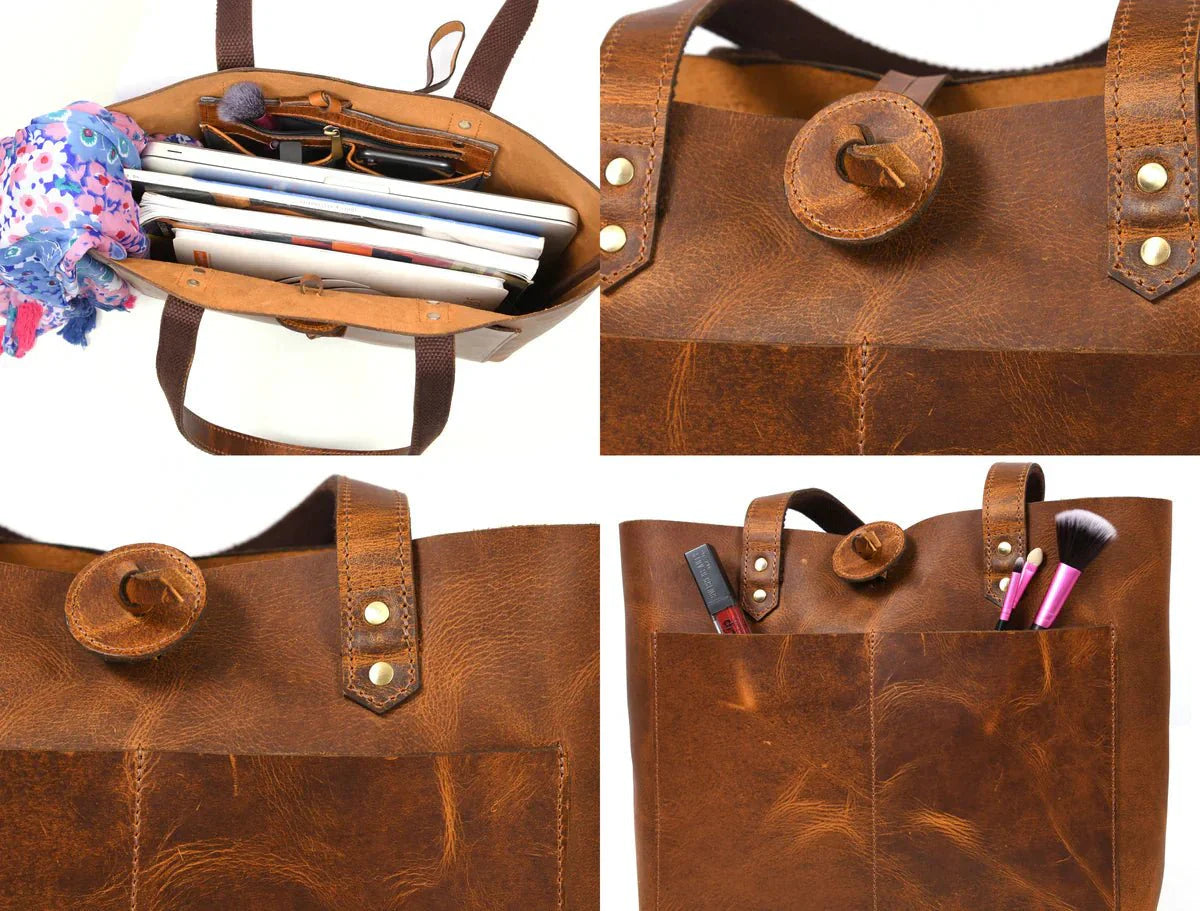 Leather Willow Tote - Velora Luxury Fashion