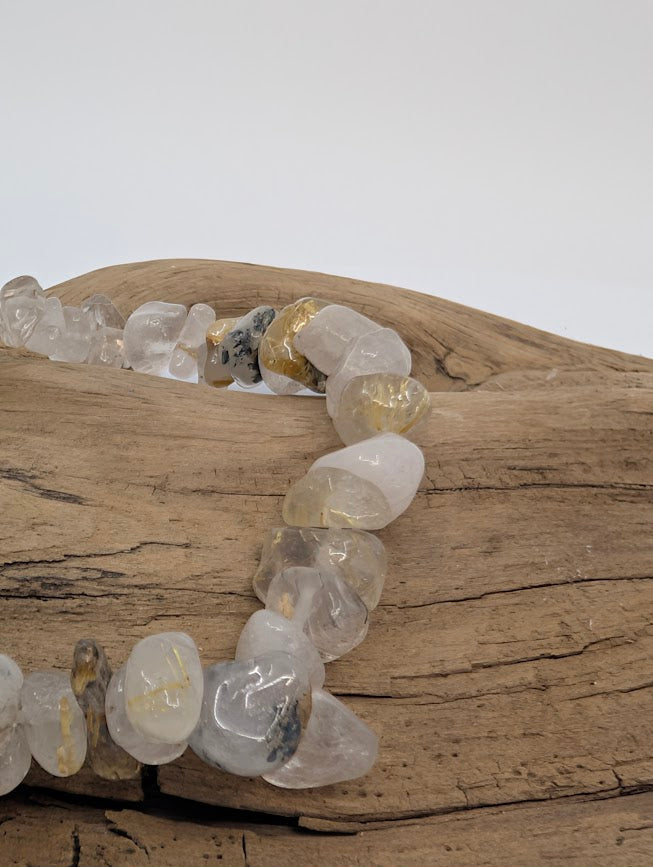 Golden Rutile Quartz Chip Bracelet