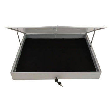 EVORETRO Lockable Display Case 36 x 24 x 4" Silver– Secure Showcase for Collectibles