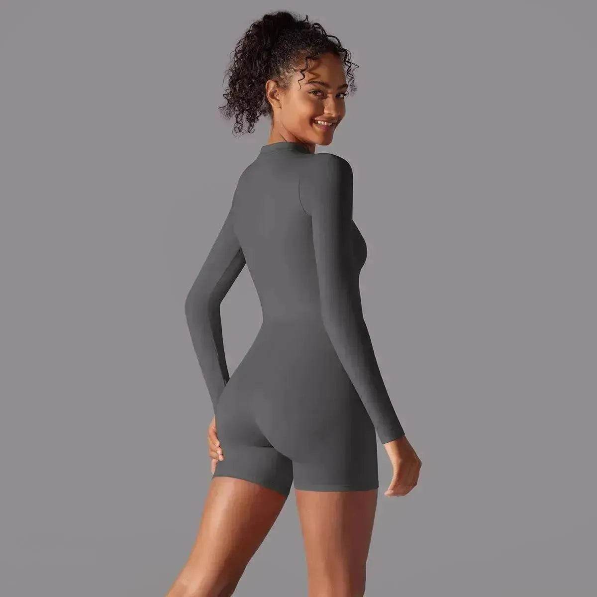 Long Sleeve One-piece Dance Fitness Sports Jumpsuit - Velora