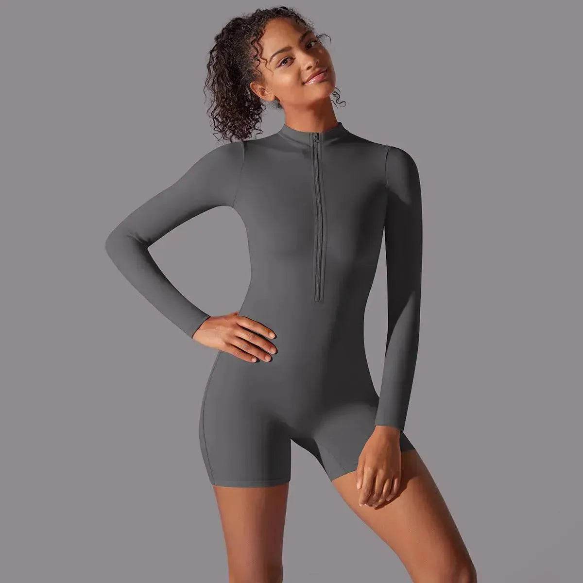 Long Sleeve One-piece Dance Fitness Sports Jumpsuit - Velora