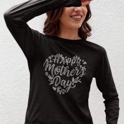 Happy Mother's Day Rhinestone Shirt – Mom Sparkle Bling Gift | Blingdazzel