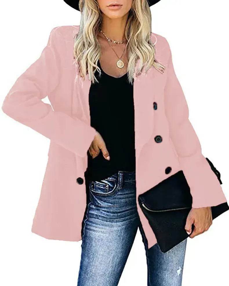 Loose Long-sleeved Knitted Solid Color Sweater - Velora