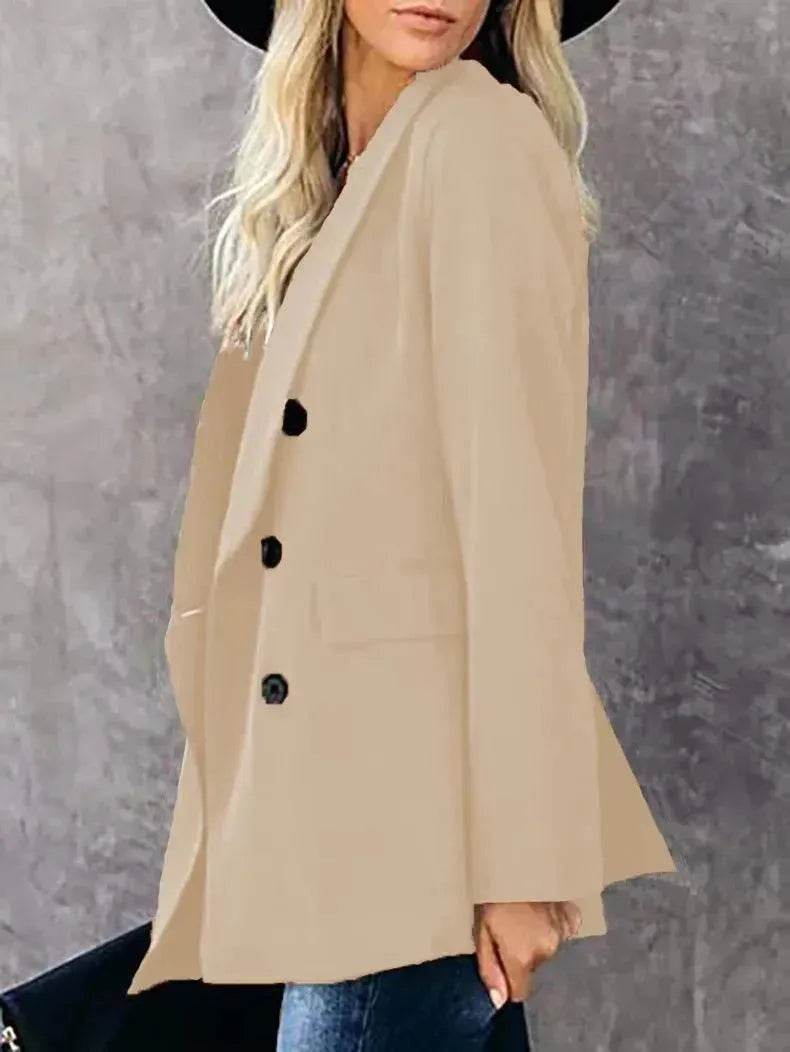 Loose Long-sleeved Knitted Solid Color Sweater - Velora