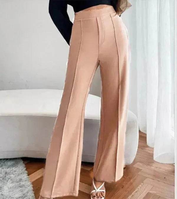 Loose Straight Pants Women High Waist Casual Trousers - Velora