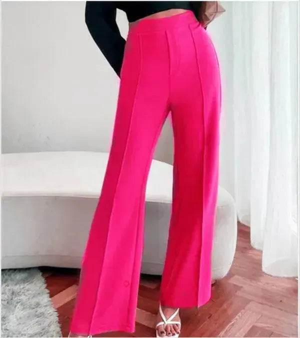 Loose Straight Pants Women High Waist Casual Trousers - Velora