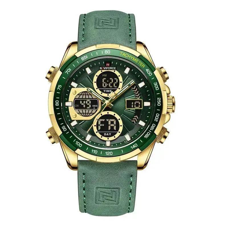 Luxury Men's Waterproof Sports Leather Strap Electronic Multi-function Watch - Velora