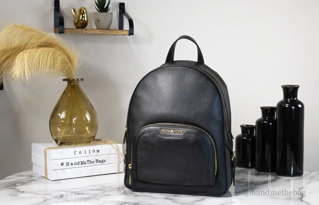 Michael Kors Jaycee Pebbled Leather Backpack Black
