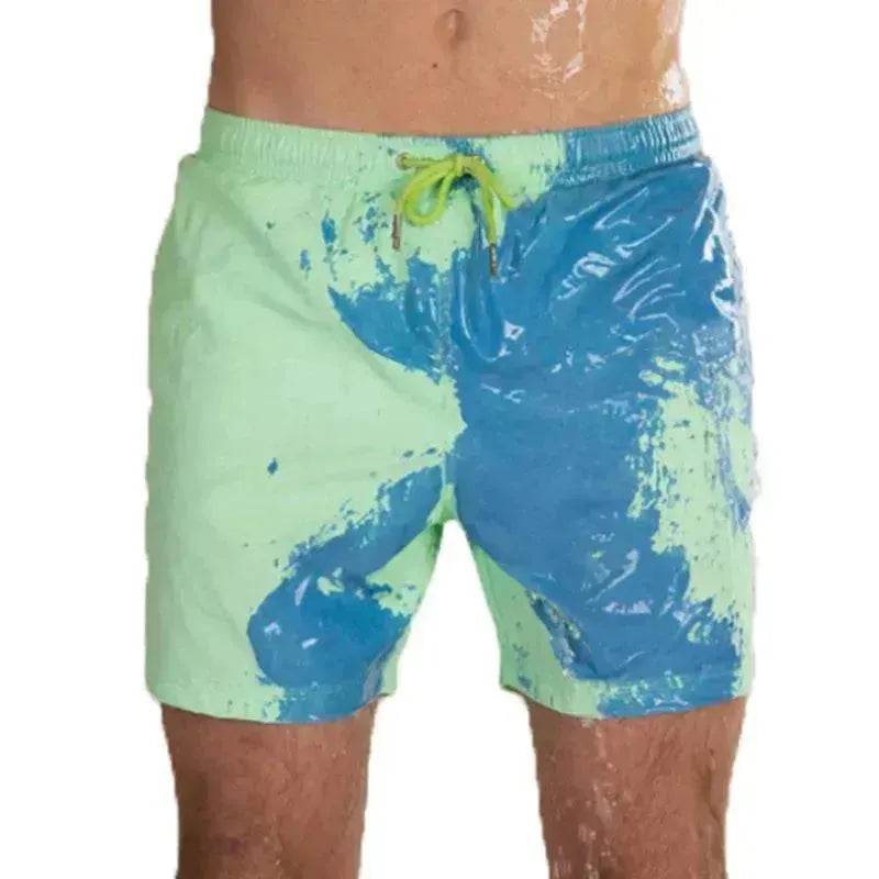 Magical Change Color Beach Shorts Summer Men Swimming Swimsuit Quick Dry - Velora