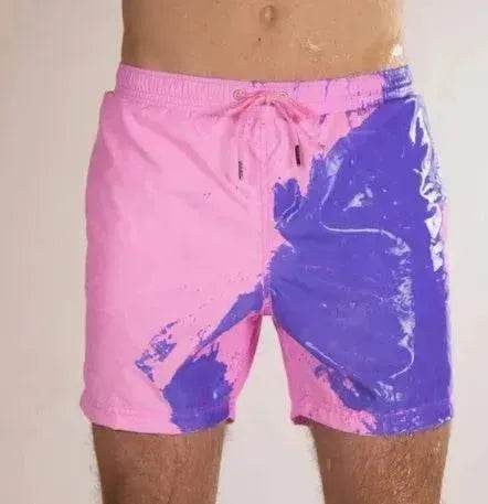 Magical Change Color Beach Shorts Summer Men Swimming Swimsuit Quick Dry - Velora