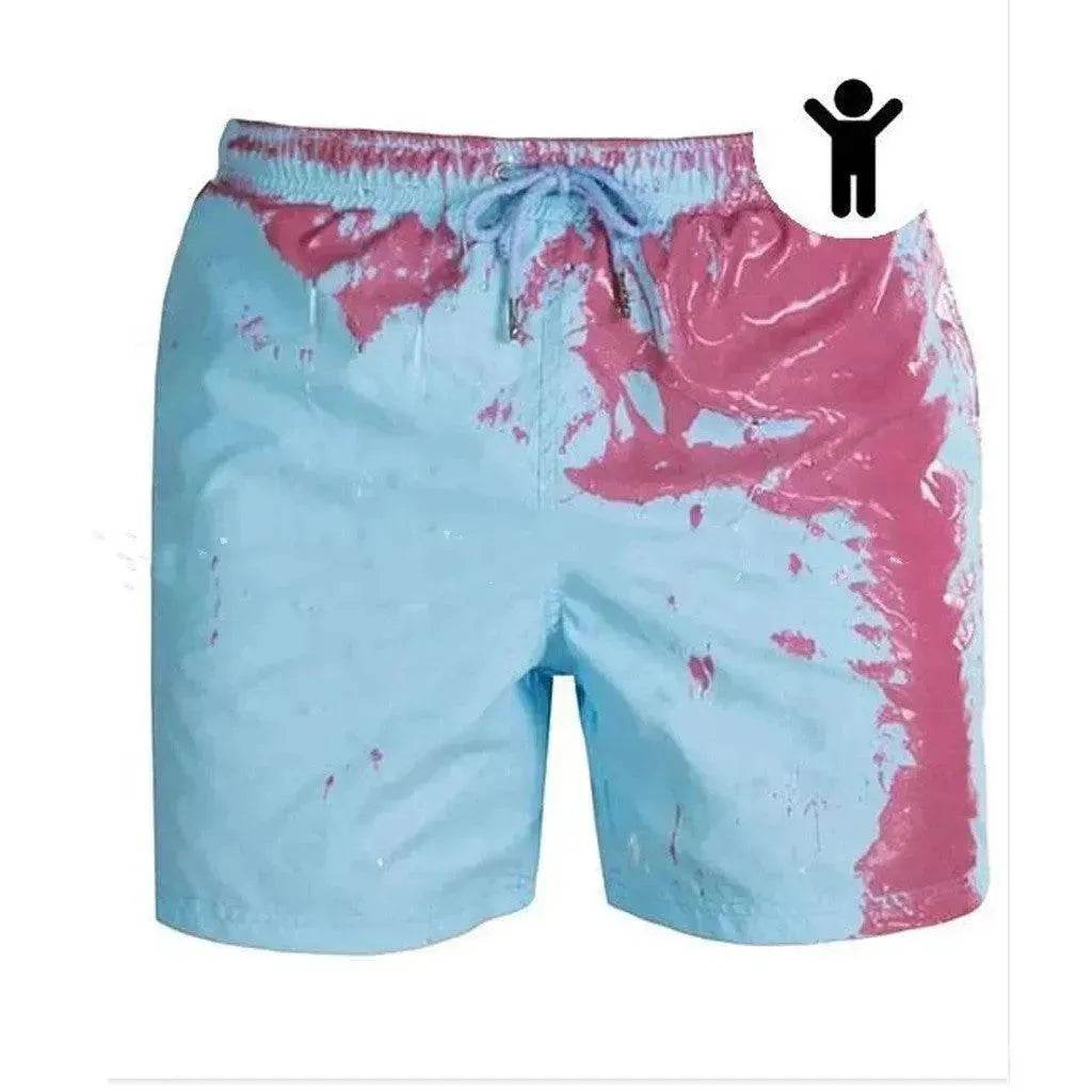 Magical Change Color Beach Shorts Summer Men Swimming Swimsuit Quick Dry - Velora