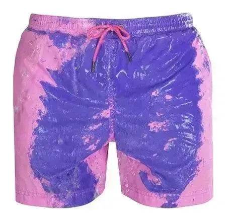 Magical Change Color Beach Shorts Summer Men Swimming Swimsuit Quick Dry - Velora