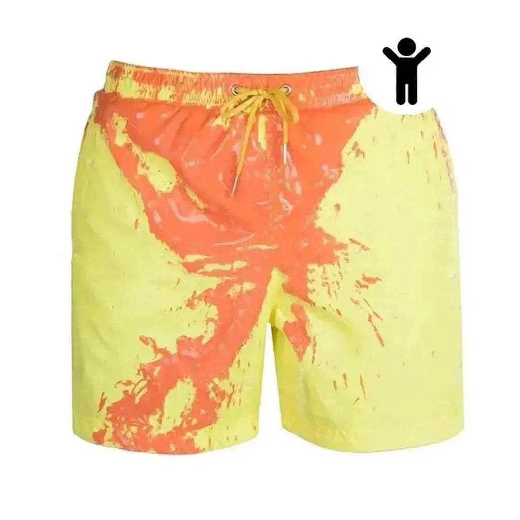 Magical Change Color Beach Shorts Summer Men Swimming Swimsuit Quick Dry - Velora