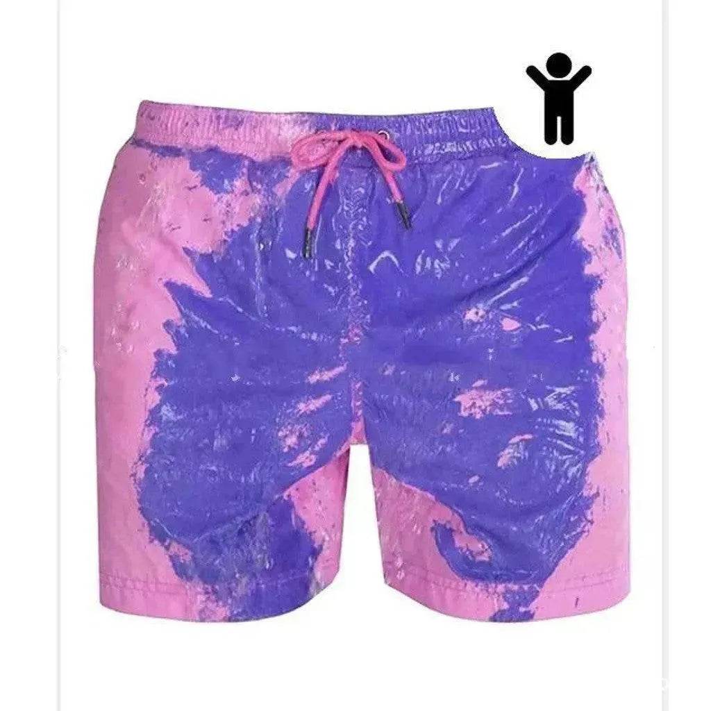 Magical Change Color Beach Shorts Summer Men Swimming Swimsuit Quick Dry - Velora