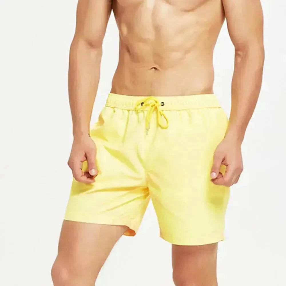 Magical Change Color Beach Shorts Summer Men Swimming Swimsuit Quick Dry - Velora