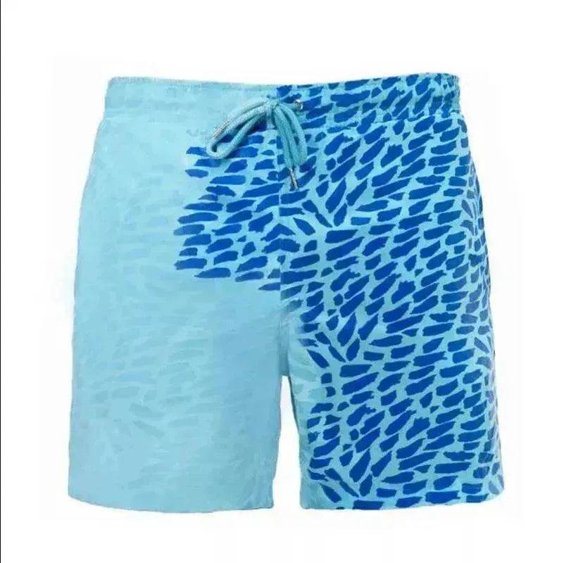 Magical Change Color Beach Shorts Summer Men Swimming Swimsuit Quick Dry - Velora