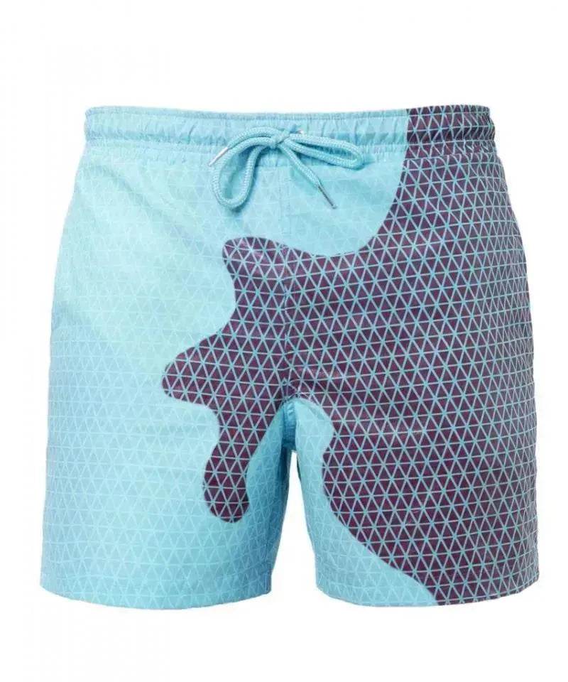 Magical Change Color Beach Shorts Summer Men Swimming Swimsuit Quick Dry - Velora
