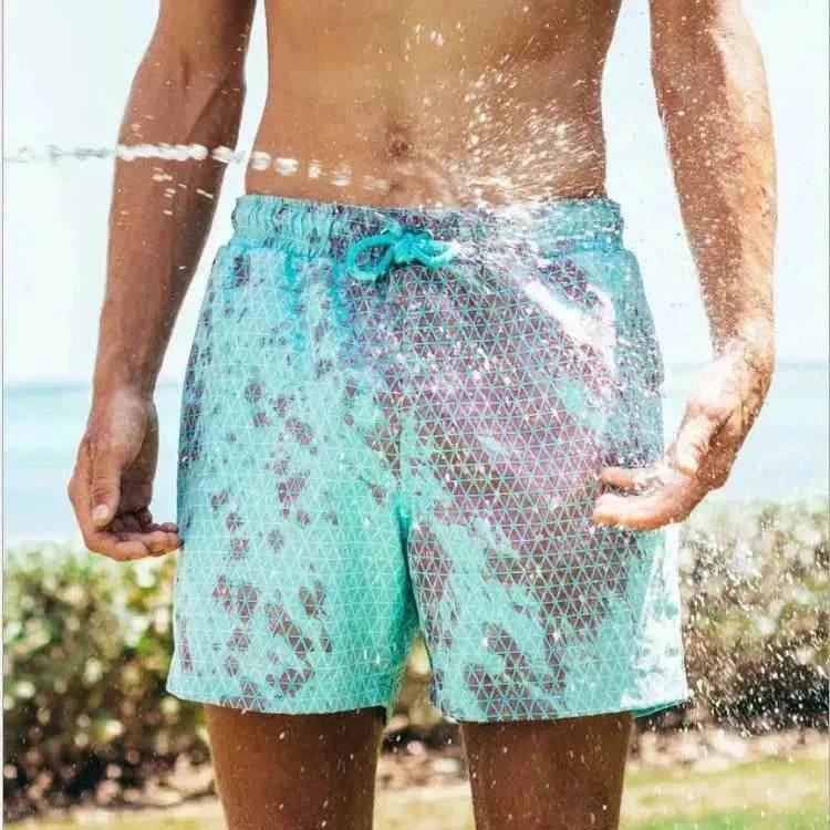 Magical Change Color Beach Shorts Summer Men Swimming Swimsuit Quick Dry - Velora